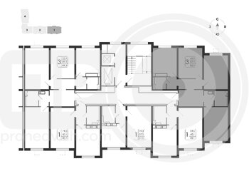 Миниатюра 3-комнатная квартира, 82.3кв.м
