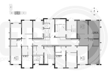 Миниатюра 2-комнатная квартира, 69.1кв.м