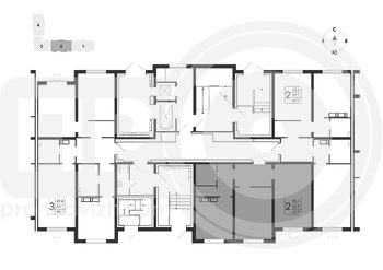 Миниатюра 2-комнатная квартира, 62.9кв.м