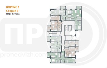Миниатюра 2-комнатная квартира, 64.13кв.м