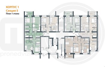 Миниатюра 1-комнатная квартира, 39.87кв.м