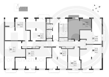 Миниатюра 2-комнатная квартира, 34.5кв.м
