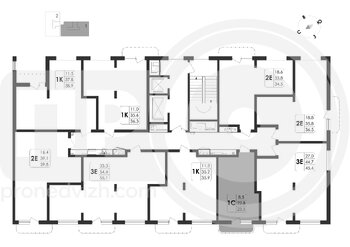 Миниатюра 1-комнатная квартира, 35.9кв.м