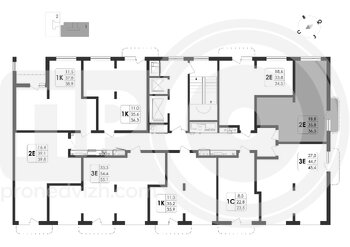 Миниатюра 2-комнатная квартира, 38.2кв.м