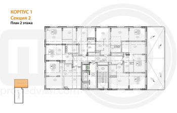 Миниатюра 1-комнатная квартира, 42.5кв.м