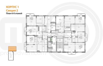 Миниатюра 2-комнатная квартира, 59.1кв.м