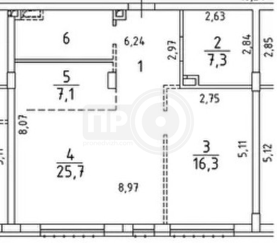 2-комнатная квартира, 70.9кв.м