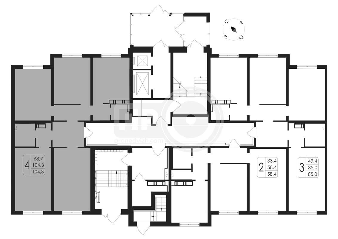 4-комнатная квартира, 104.3кв.м