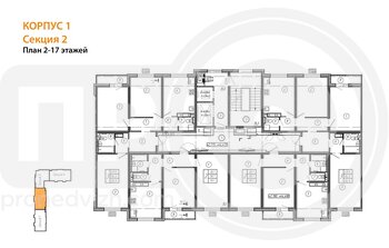Миниатюра 2-комнатная квартира, 60.1кв.м