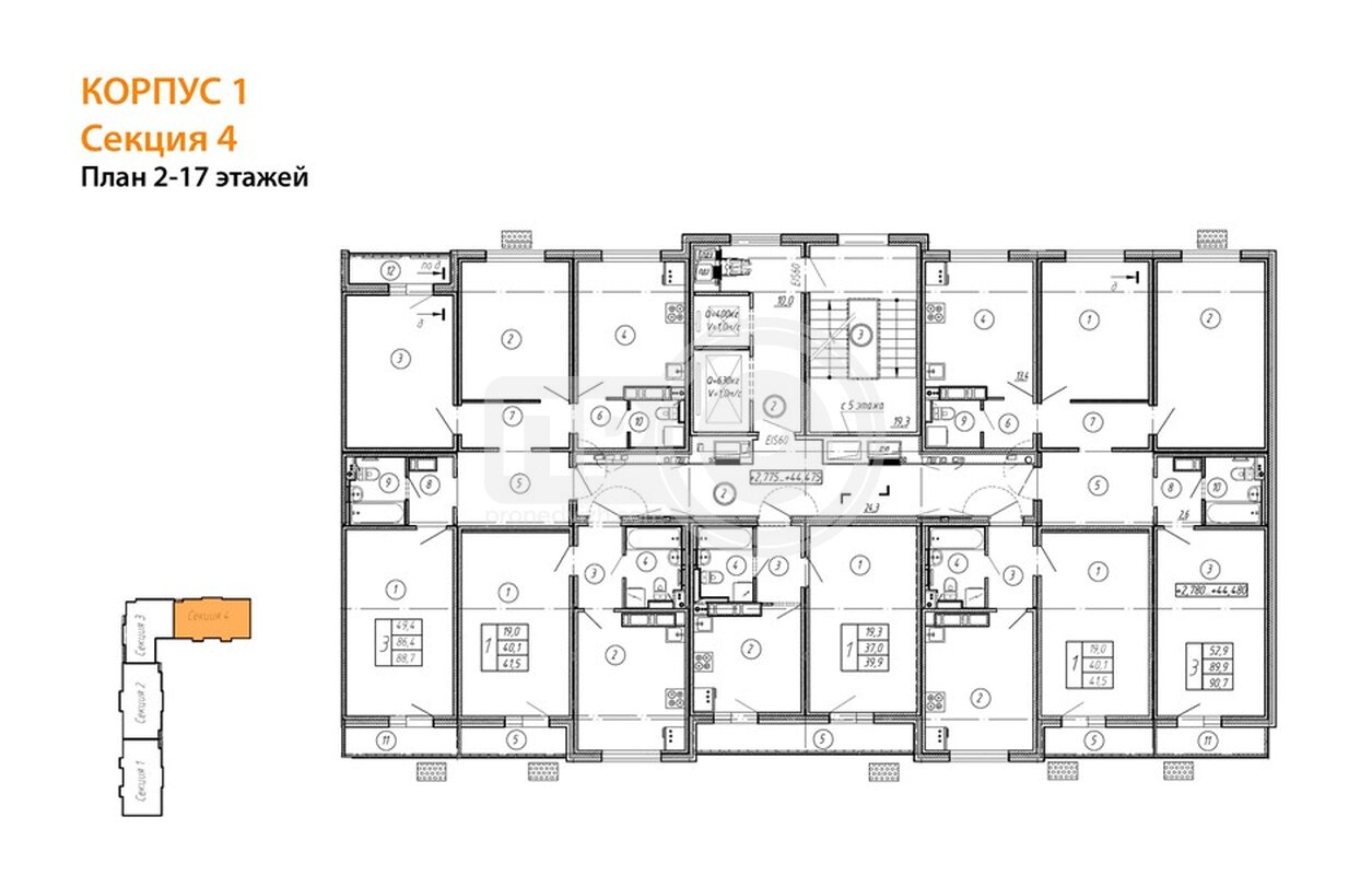 1-комнатная квартира, 39.9кв.м