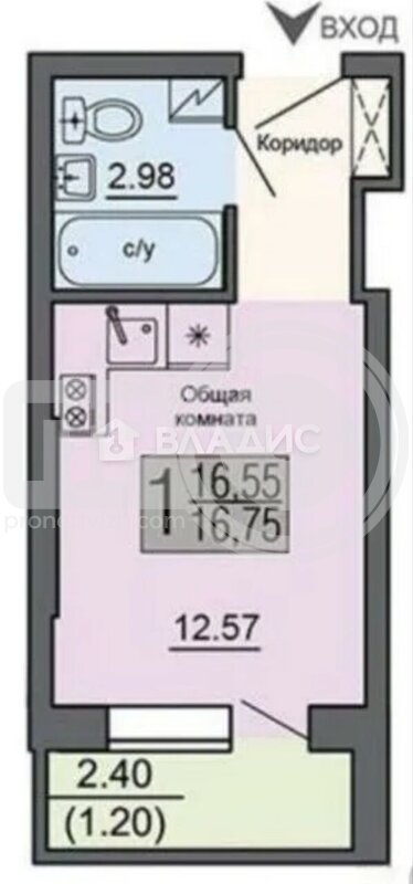 0к, 17/18 М, Россия, Воронеж, Ростовская улица, 100БкБ, 17 кв.м