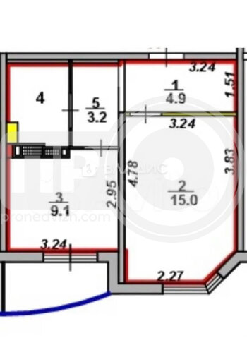 Миниатюра 1к, 6/17 П, Россия, Воронеж, Острогожская улица, 170/2, 36.1 кв.м