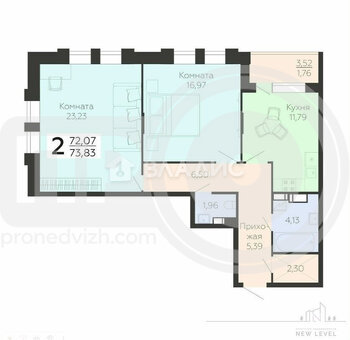 Миниатюра 2к, 9/21 К, Россия, Воронеж, улица Независимости, 78к3, 72 кв.м