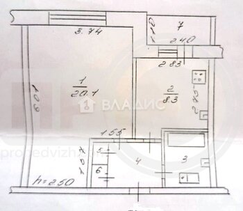 Миниатюра 1к, 7/9 К, Россия, Воронеж, улица Маршала Одинцова, 21А, 36.4 кв.м
