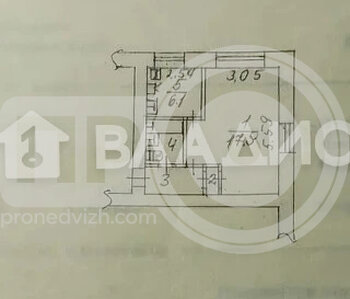 Миниатюра 1к, 3/5 К, Россия, Воронеж, Ленинский проспект, 45, 30.7 кв.м