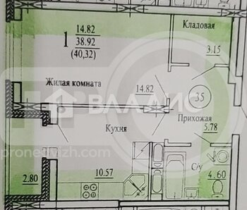 Миниатюра 1к, 6/10 К, Россия, Воронеж, проспект Труда, 139Бк1, 38.6 кв.м