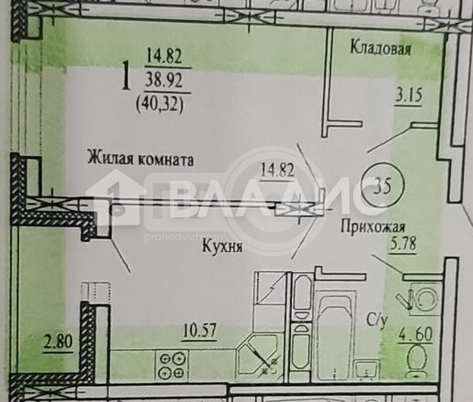 1к, 6/10 К, Россия, Воронеж, проспект Труда, 139Бк1, 38.6 кв.м