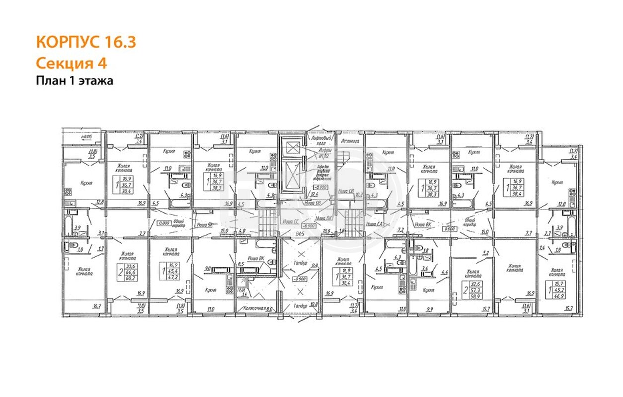 2-комнатная квартира, 58.9кв.м
