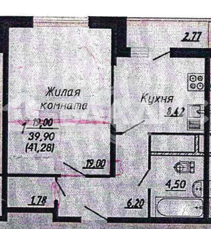 1к, 2/17 К, Россия, Воронеж, Олимпийский бульвар, 14, 38.8 кв.м