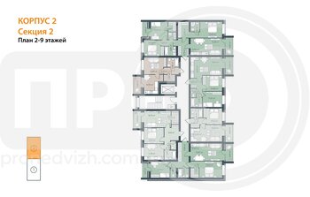 Миниатюра 1-комнатная квартира, 38.47кв.м