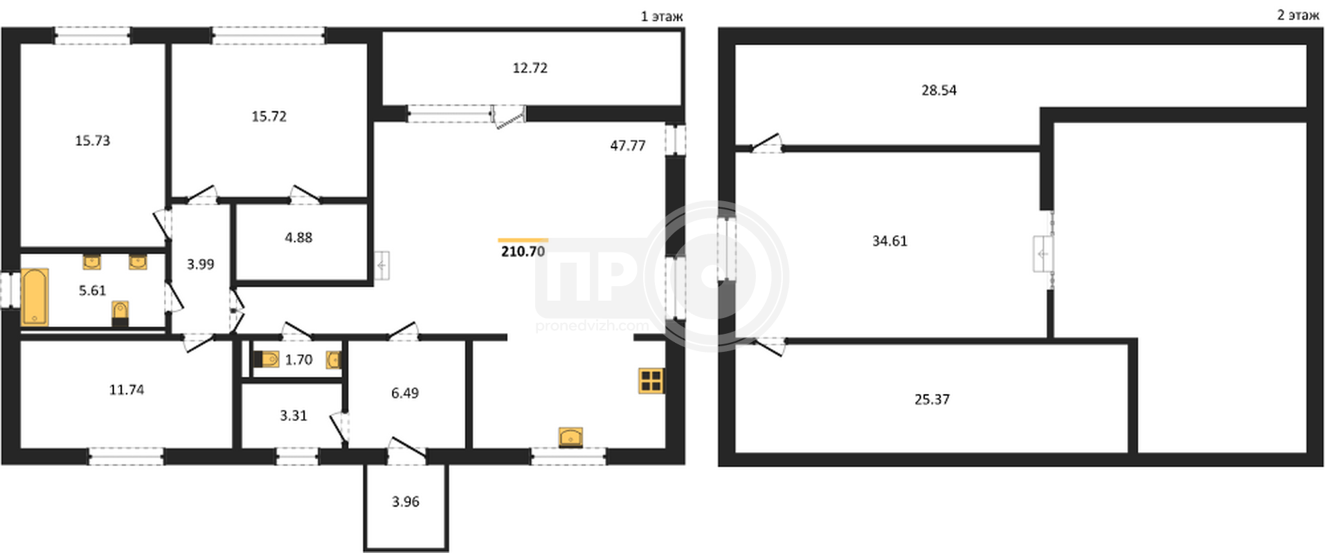 4-комнатная квартира, 210.7кв.м