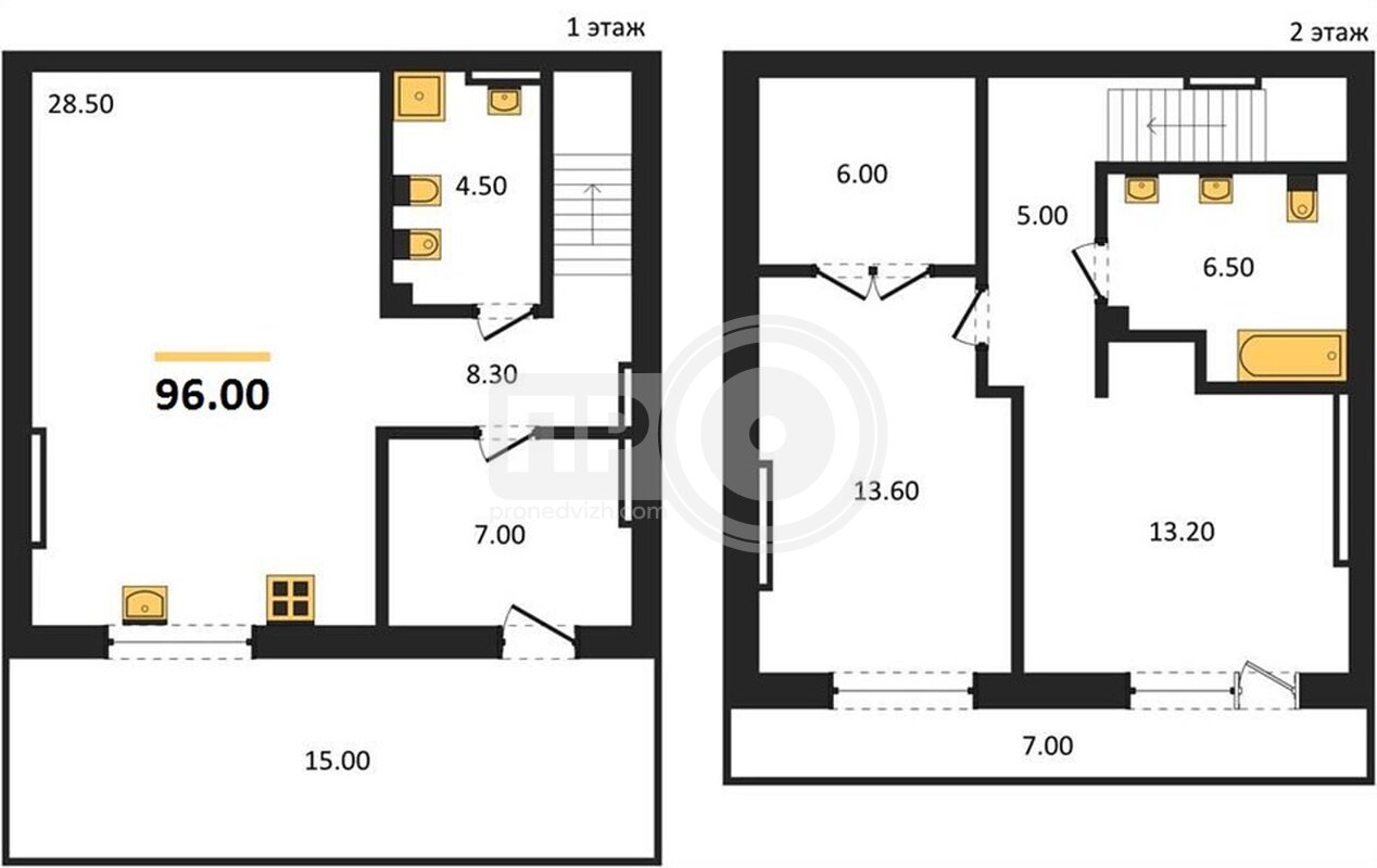 2-комнатная квартира, 96кв.м