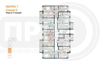 Миниатюра 1-комнатная квартира, 49.29кв.м