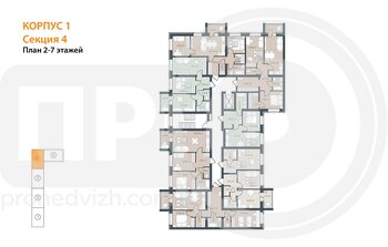 Миниатюра 2-комнатная квартира, 79.04кв.м