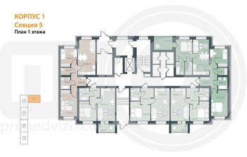 Миниатюра 3-комнатная квартира, 85.46кв.м