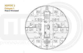 Миниатюра 1-комнатная квартира, 39.09кв.м