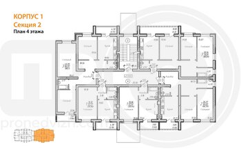 Миниатюра 3-комнатная квартира, 88.1кв.м