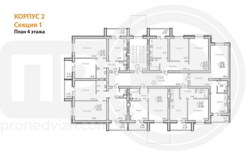 Миниатюра 1-комнатная квартира, 45.83кв.м