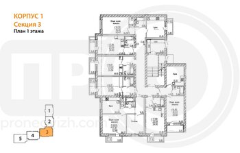 Миниатюра 1-комнатная квартира, 24.6кв.м