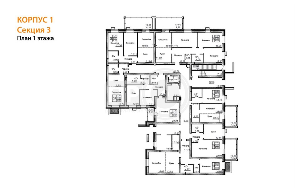 2-комнатная квартира, 64.28кв.м