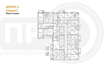 Миниатюра 1-комнатная квартира, 44.92кв.м