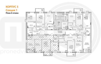 Миниатюра 1-комнатная квартира, 44.5кв.м