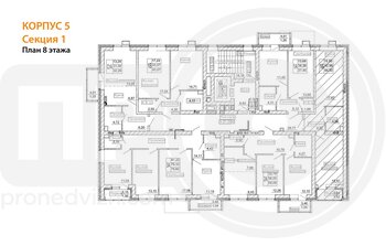 Миниатюра 1-комнатная квартира, 44.5кв.м