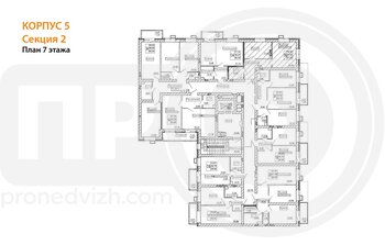 Миниатюра 1-комнатная квартира, 52.86кв.м