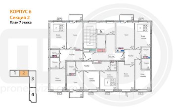 Миниатюра 2-комнатная квартира, 67.06кв.м