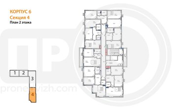 Миниатюра 1-комнатная квартира, 42.87кв.м