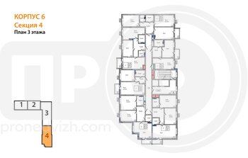 Миниатюра 1-комнатная квартира, 43.79кв.м
