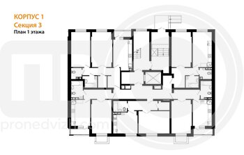 Миниатюра 1-комнатная квартира, 41.9кв.м