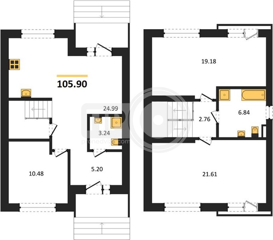 3-комнатная квартира, 105.9кв.м