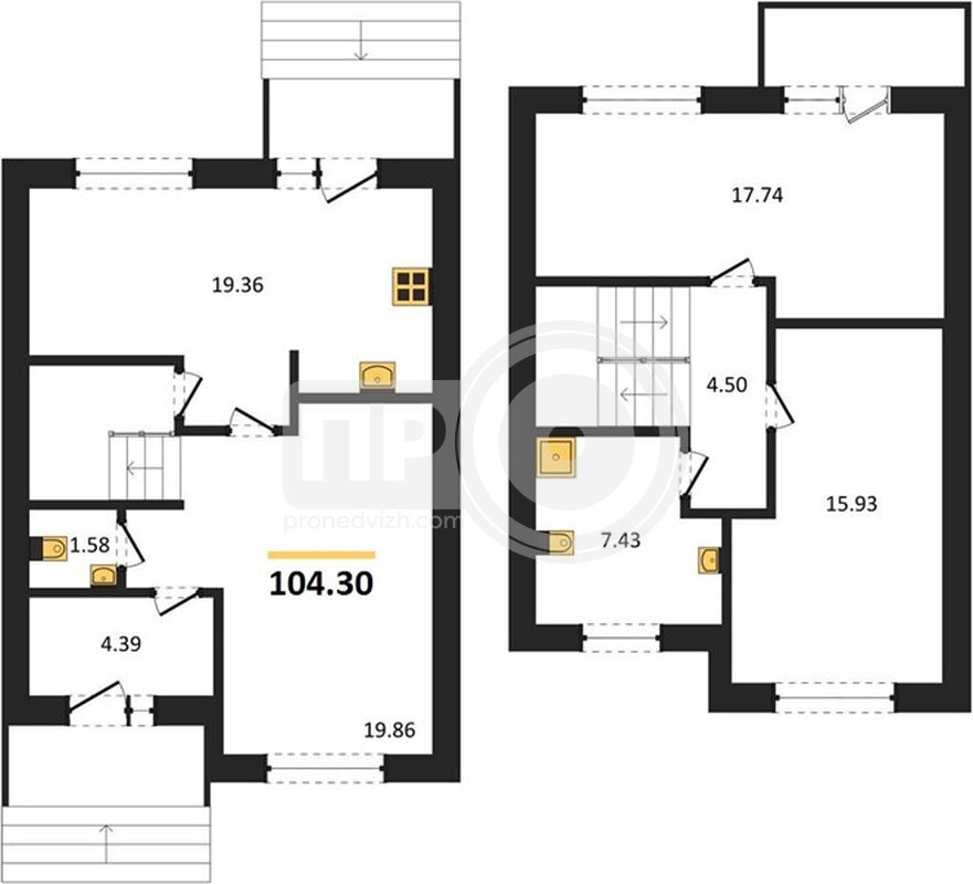 3-комнатная квартира, 104.3кв.м