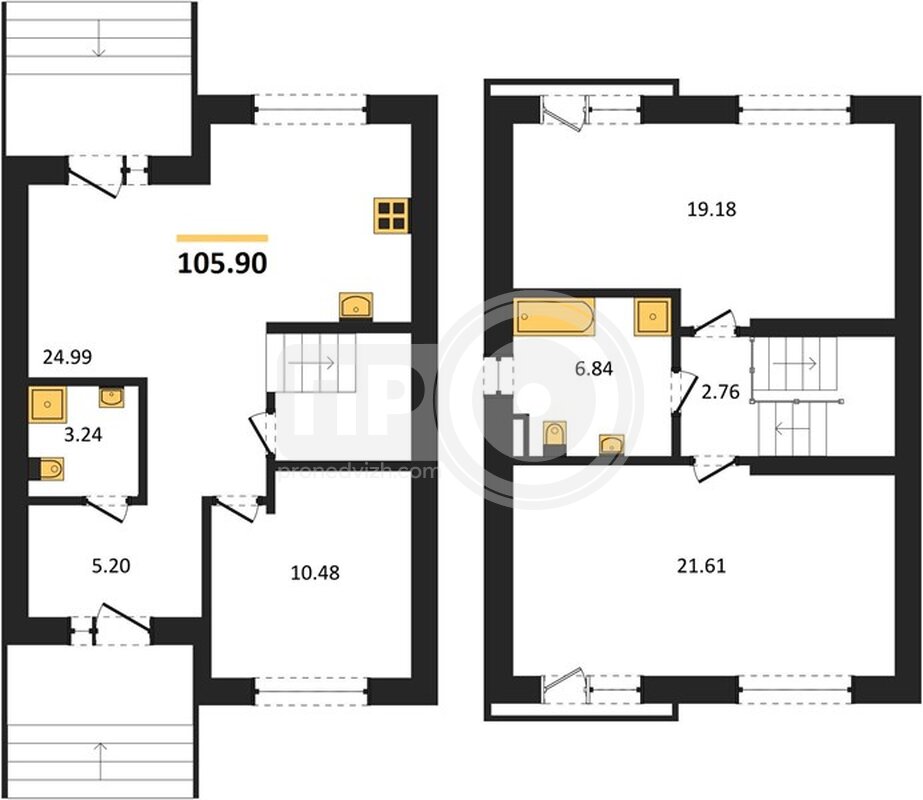 3-комнатная квартира, 105.9кв.м