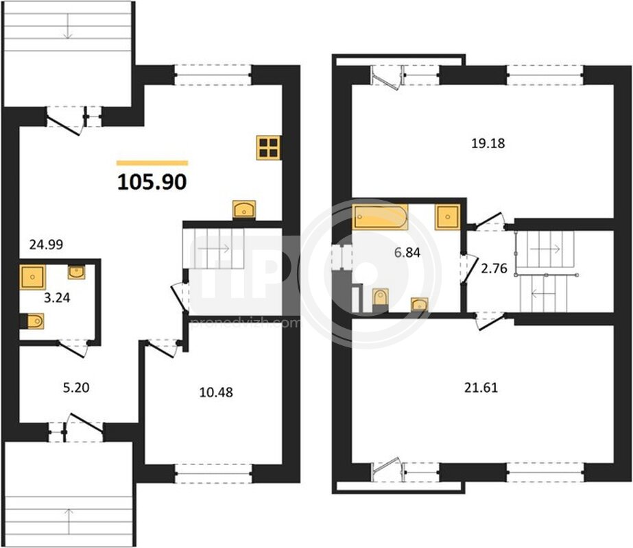 3-комнатная квартира, 105.9кв.м