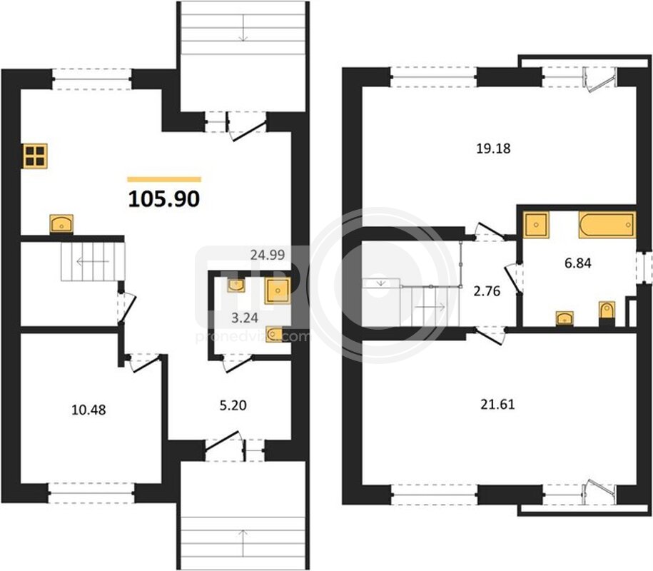 3-комнатная квартира, 105.9кв.м