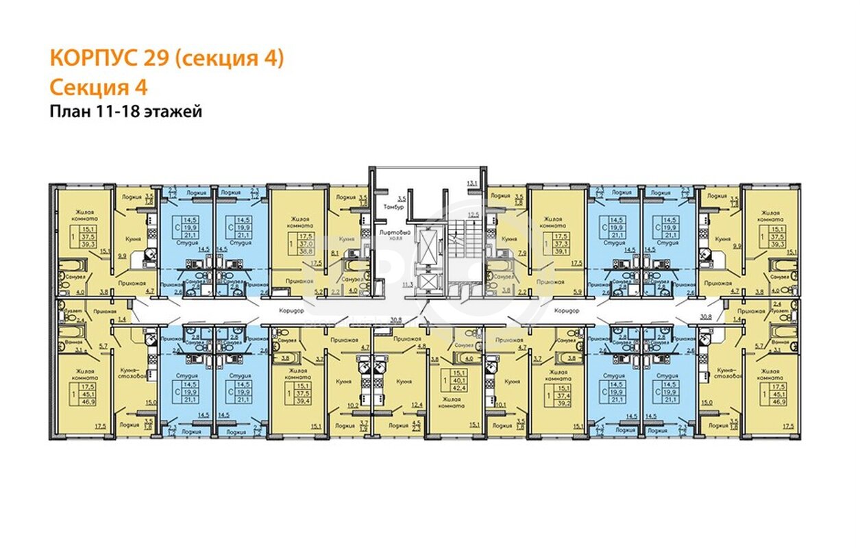 1-комнатная квартира, 21.1кв.м