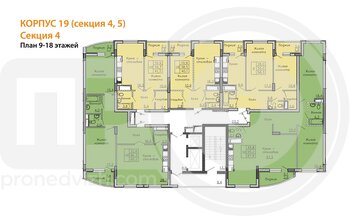 Миниатюра 1-комнатная квартира, 41.3кв.м