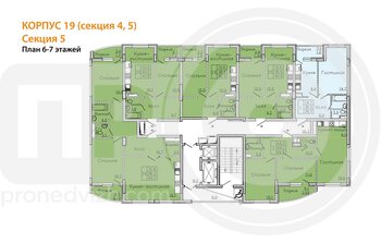 Миниатюра 1-комнатная квартира, 38.3кв.м
